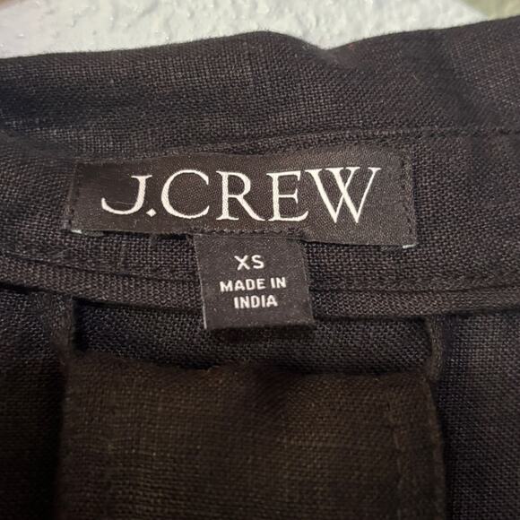 J. Crew Capitaine Linen Shirt Dress w/ Belt Black 2024 Season XS - Picture 7 of 9